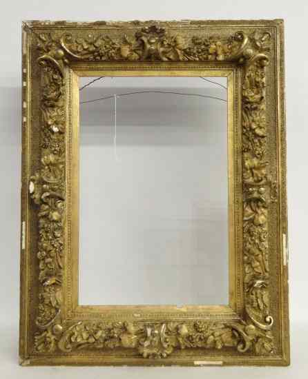 Appraisal: th c carved gesso frame Rabbet size '' x ''