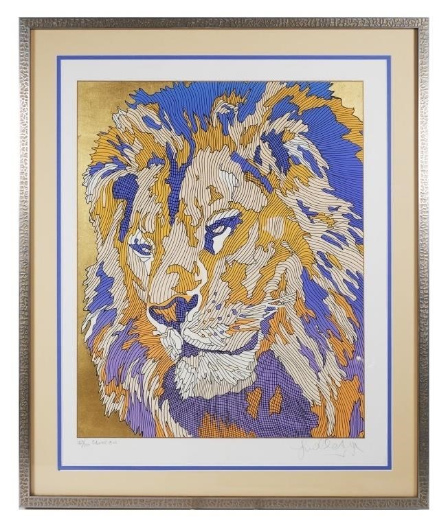 Appraisal: Serigraph print by Guillaume Azoulay Moroccan - titled Gloire Simba