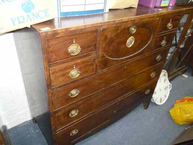 Appraisal: A POSSIBLY SCOTTISH CHEST OF DRAWERS the upper section of