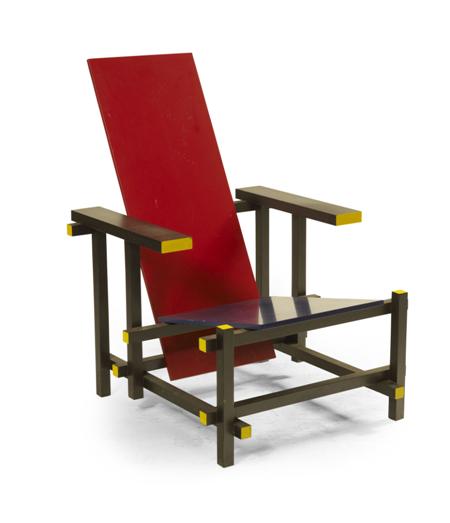 Appraisal: AFTER GERRIT RIETVELD 'RED AND BLUE CHAIR' BY CASSINA LATE