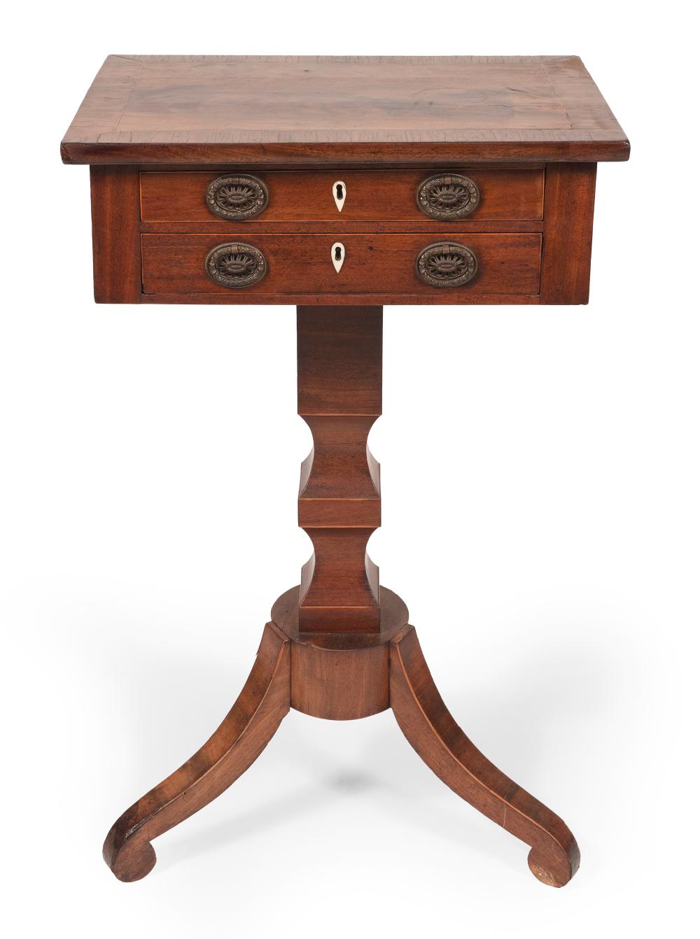 Appraisal: TWO-DRAWER SEWING TABLE ENGLAND FIRST QUARTER OF THE TH CENTURY