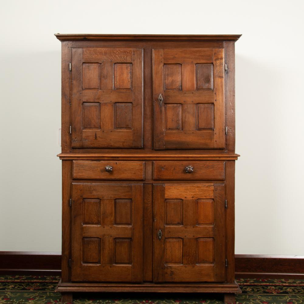 Appraisal: EARLY TH C FRENCH PANELED OAK CUPBOARD An early th