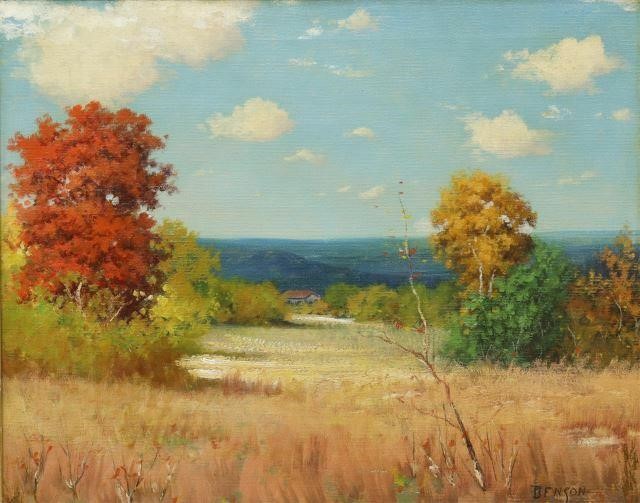 Appraisal: Framed oil painting on canvas Texas Hill Country in Autumn