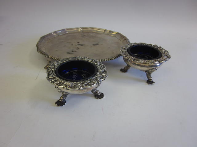 Appraisal: A pair of George IV silver salts by Rebecca Emes