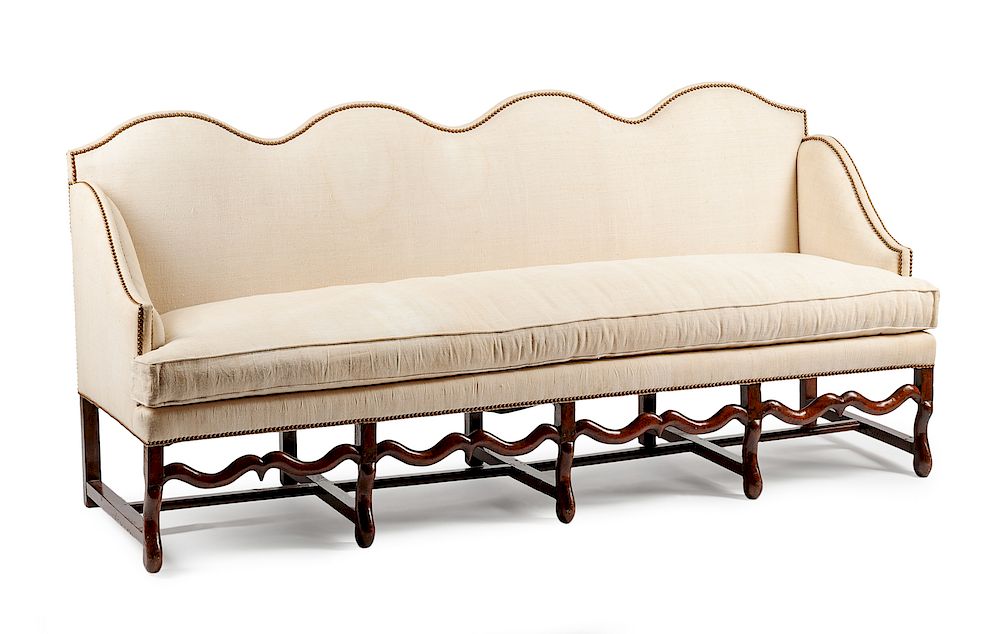 Appraisal: A Louis XIII Style Walnut Sofa A Louis XIII Style