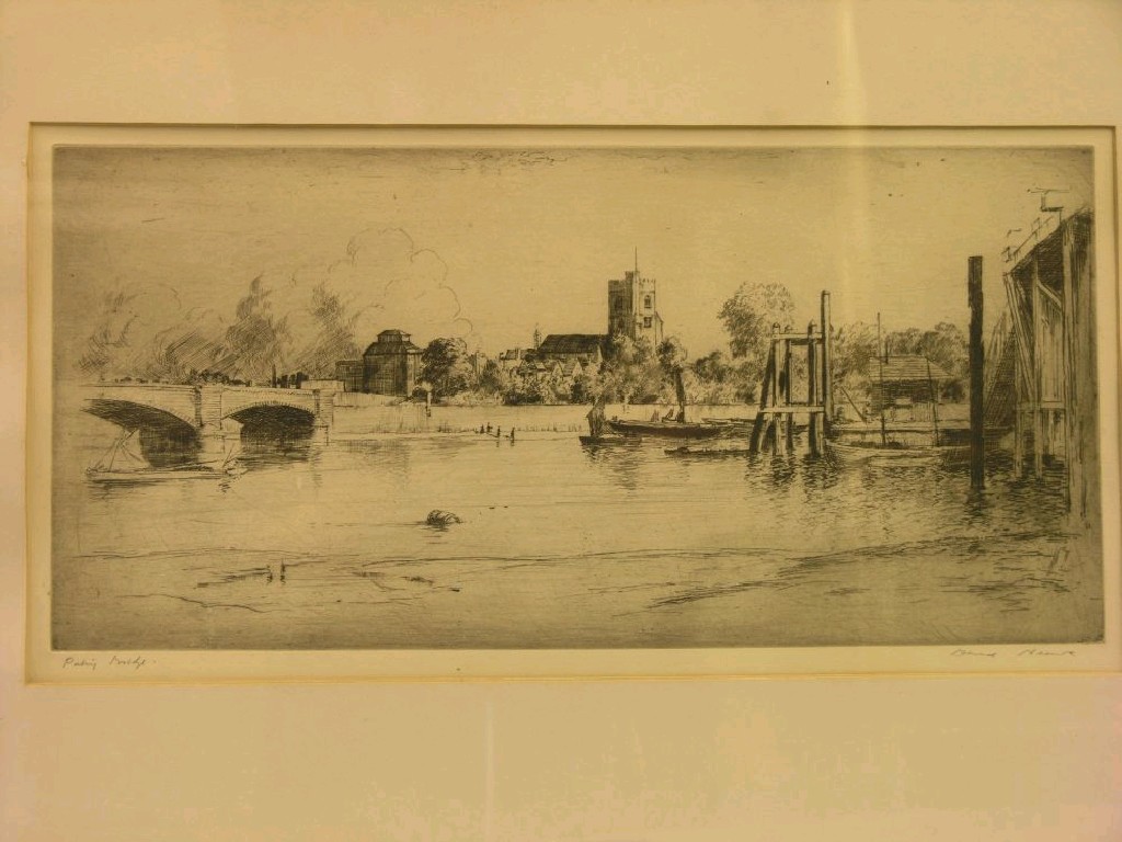 Appraisal: David Neave - etching Putney Bridge signed in pencil on