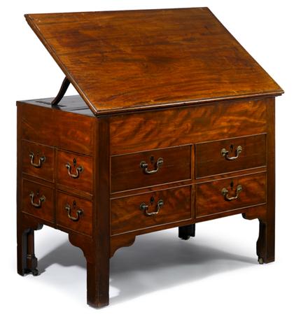 Appraisal: The Charles Carroll Chippendale mahogany metamorphic architect's desk anglo irish