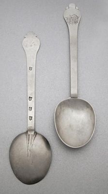 Appraisal: A pair of late th century spoons scratched 'M' over