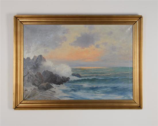 Appraisal: Hugo Petersen th C Denmark Skeldervikerr a rocky seashore an