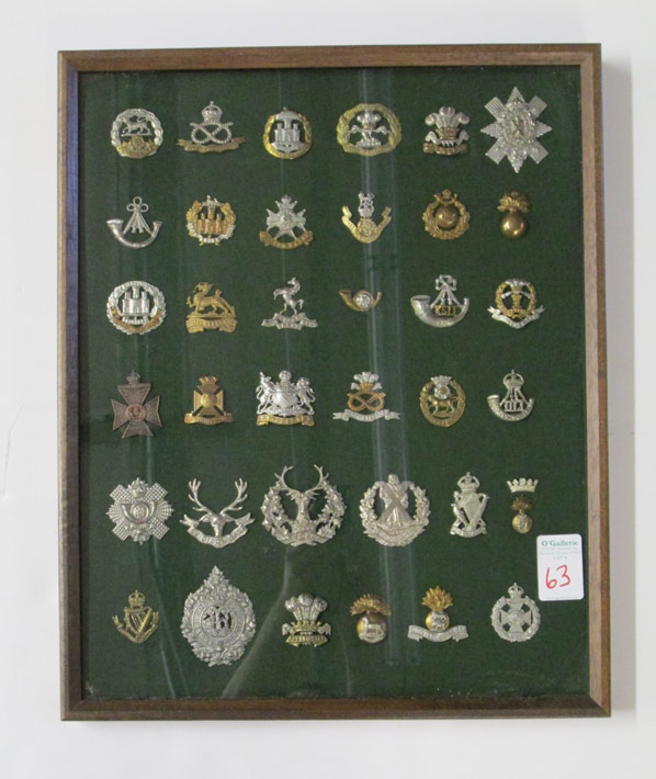 Appraisal: COLLECTION OF BRITISH INFANTRY CAP BADGES including Hampshire South Staffordshire