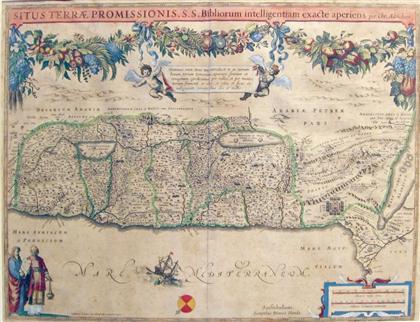 Appraisal: piece Hand-colored Egnraved Map Hondius Henricus Situs Tarrae Promissionis Amsterdam