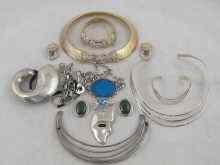 Appraisal: A mixed lot comprising silver and white metal tests silver