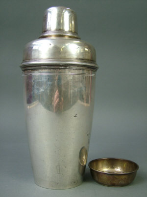 Appraisal: A Tiffany Co white metal cocktail shaker circa of plain