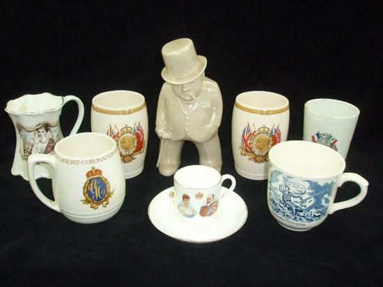 Appraisal: A Bristol Pottery figure of Winston Churchill together with a