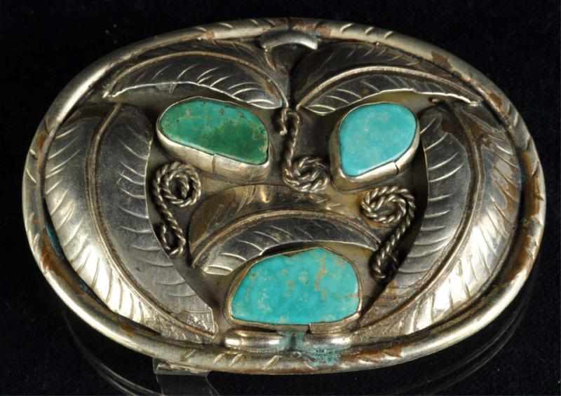 Appraisal: Native American Indian Navajo Belt Buckle Description With three polished