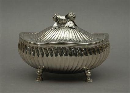 Appraisal: Portuguese Sterling Silver Lidded Serving Dish Retailed by Tiffany Co