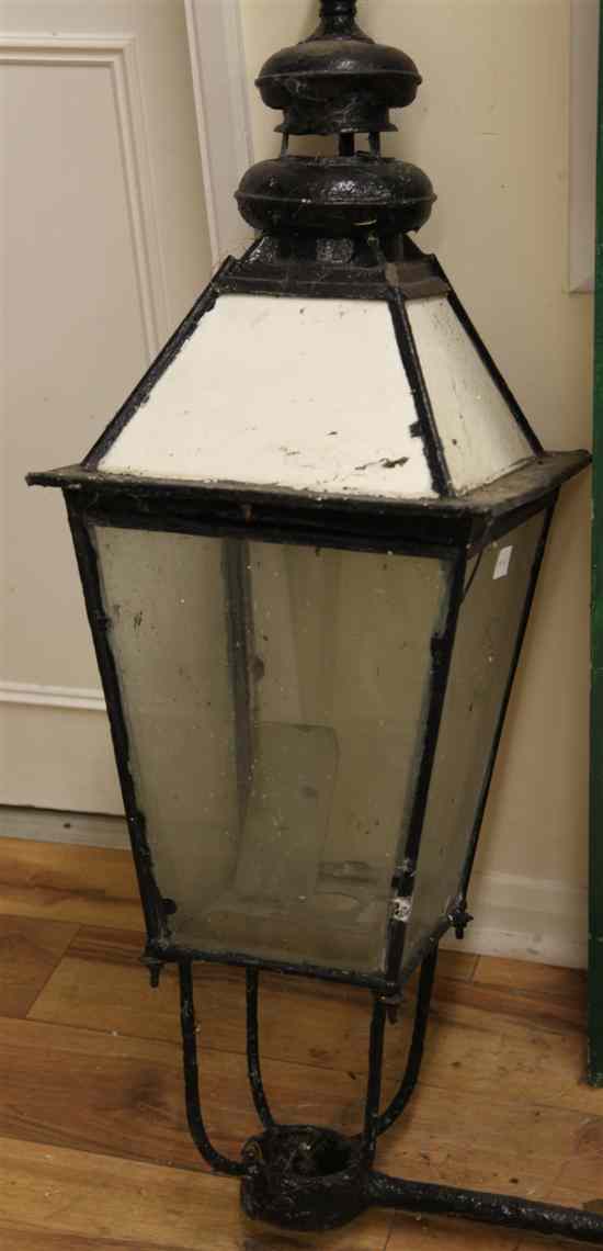 Appraisal: A late th century tin and iron street lantern ft