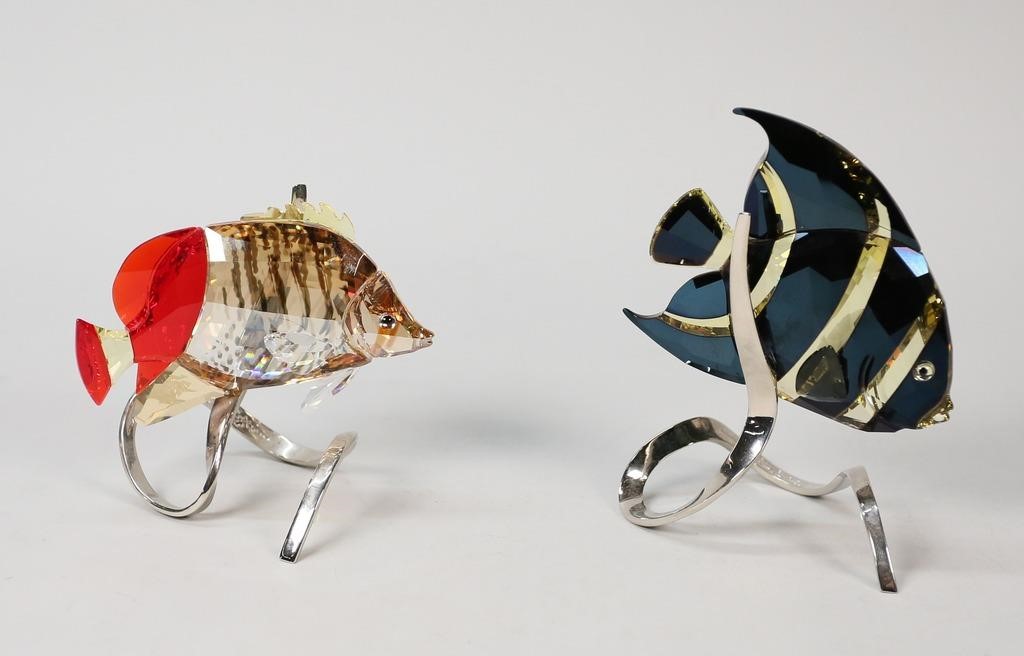 Appraisal: Swarovski Austria - crystal fish Angelfish and Butterfly Fish Both