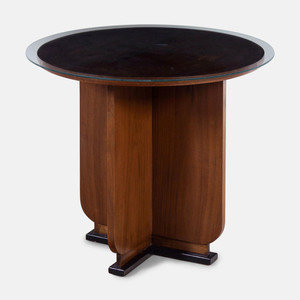 Appraisal: Art Deco First Half th Century End Table walnut lacquered