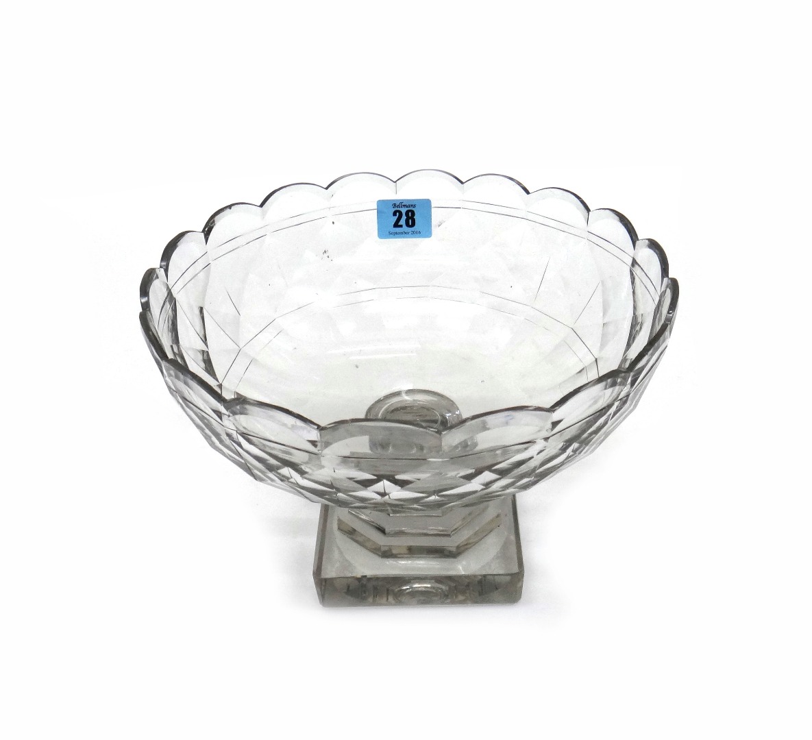 Appraisal: An early th century Irish facet cut glass fruit bowl