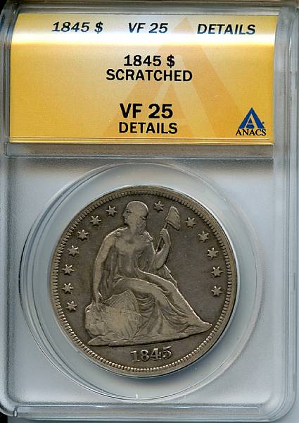 Appraisal: Details of VF Scratched ANACS Deep silver-gray surfaces with lighter