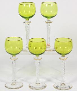 Appraisal: lot of Moser green glass stemware group each having a