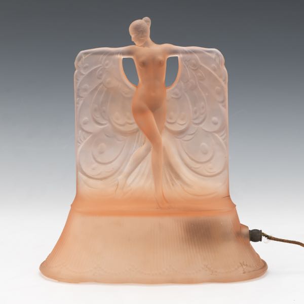 Appraisal: MCKEE CAST GLASS DANSE DE LUMIERE BOUDOIR LAMP x x