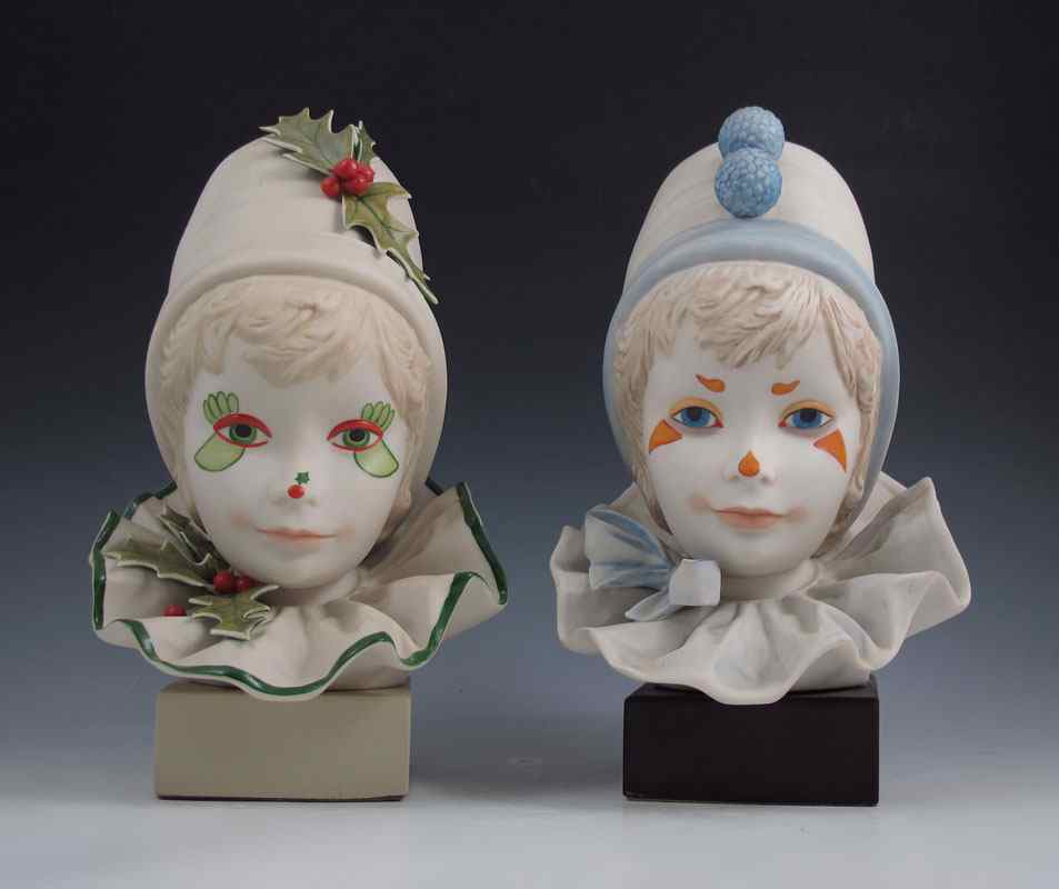 Appraisal: TWO CYBIS FUNNY FACE PORCELAIN FIGURES FROM THE CAROUSEL CIRCUS