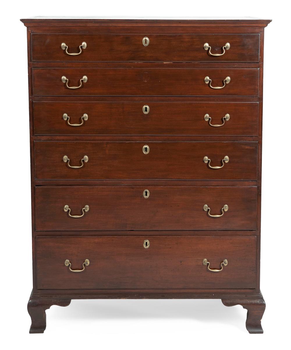 Appraisal: CHIPPENDALE TALL CHEST CONNECTICUT CIRCA HEIGHT WIDTH DEPTH CHIPPENDALE TALL