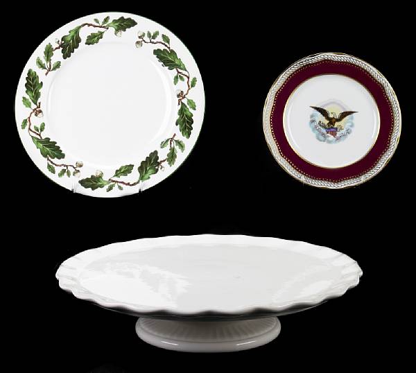 Appraisal: A collection of glass and porcelain plates and table articles