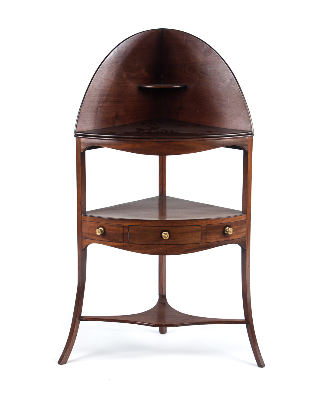 Appraisal: George III mahogany corner washstand