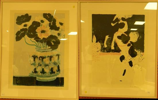 Appraisal: Andre Brasilier French - two lithographs one of flowers in