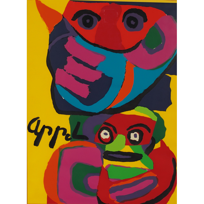 Appraisal: Karel Appel Dutch - Two Faces c screenprint x printed