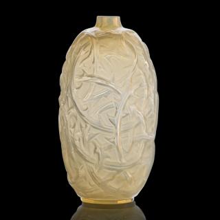 Appraisal: LALIQUE Ronces vase opalescent glass LALIQUE Ronces vase France des