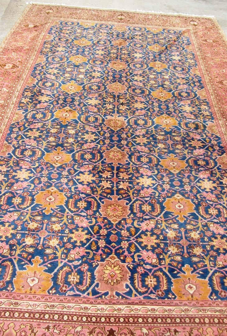 Appraisal: A large Turkish carpet of Ziegler design the blue field