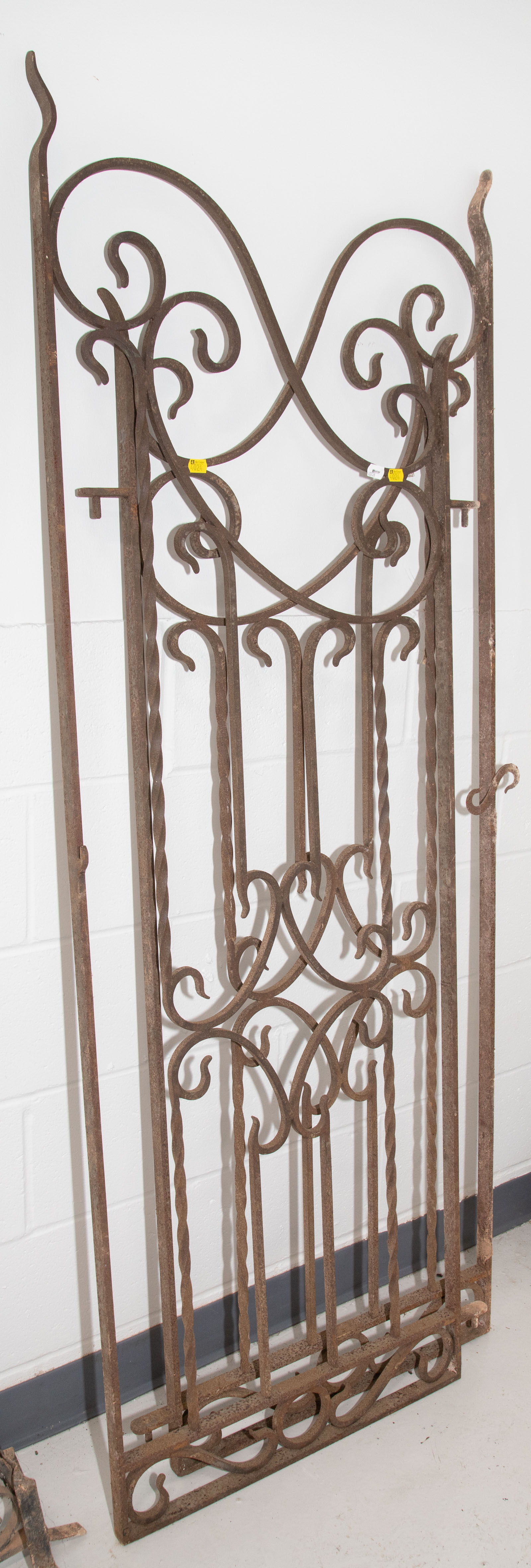 Appraisal: ANTIQUE WROUGHT IRON GARDEN GATE Early th century in two