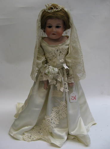 Appraisal: ARMAND MARSEILLES GERMAN BISQUE HEAD BRIDE DOLL in Bisque shoulder