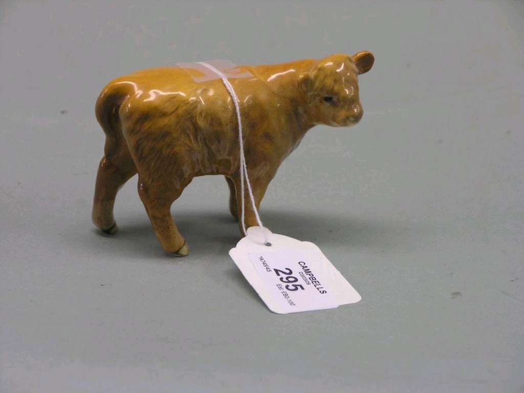 Appraisal: A Beswick Highland Calf shape D tan and brown gloss