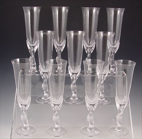 Appraisal: SET OF IGOR CARL FABERGE FRENCH CRYSTAL CHAMPAGNE FLUTES ''h