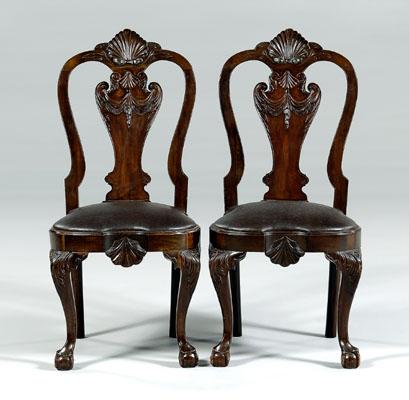 Appraisal: Pair Chippendale style side chairs in the Philadelphia style carved