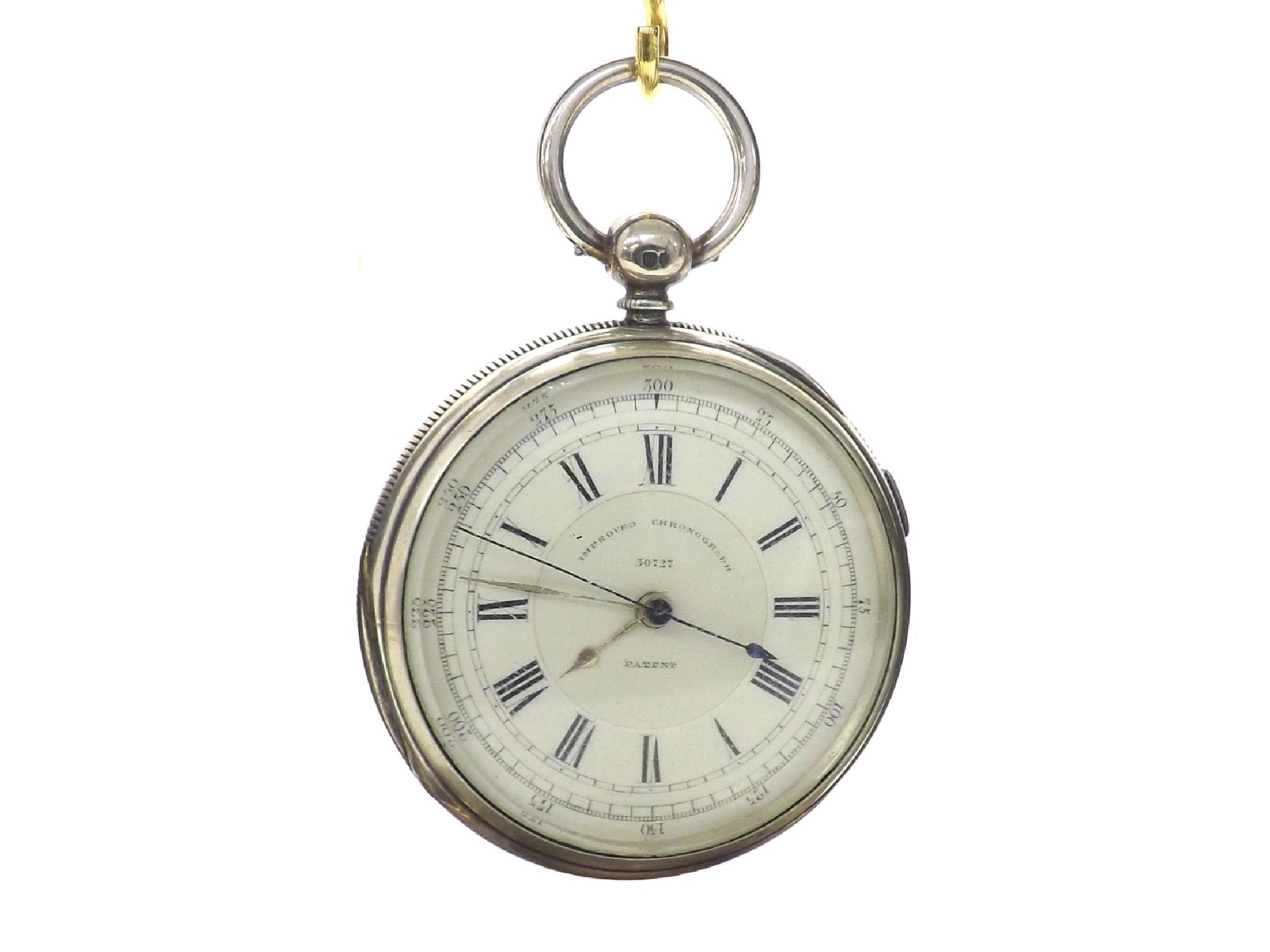 Appraisal: Silver 'Improved Chronograph Patent' centre second lever pocket watch Chester