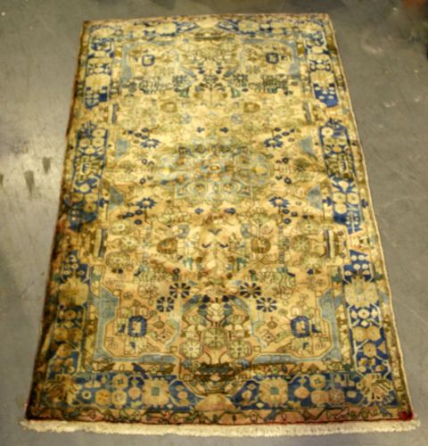 Appraisal: A Turkish Ardebil carpet damage to one corner cm long