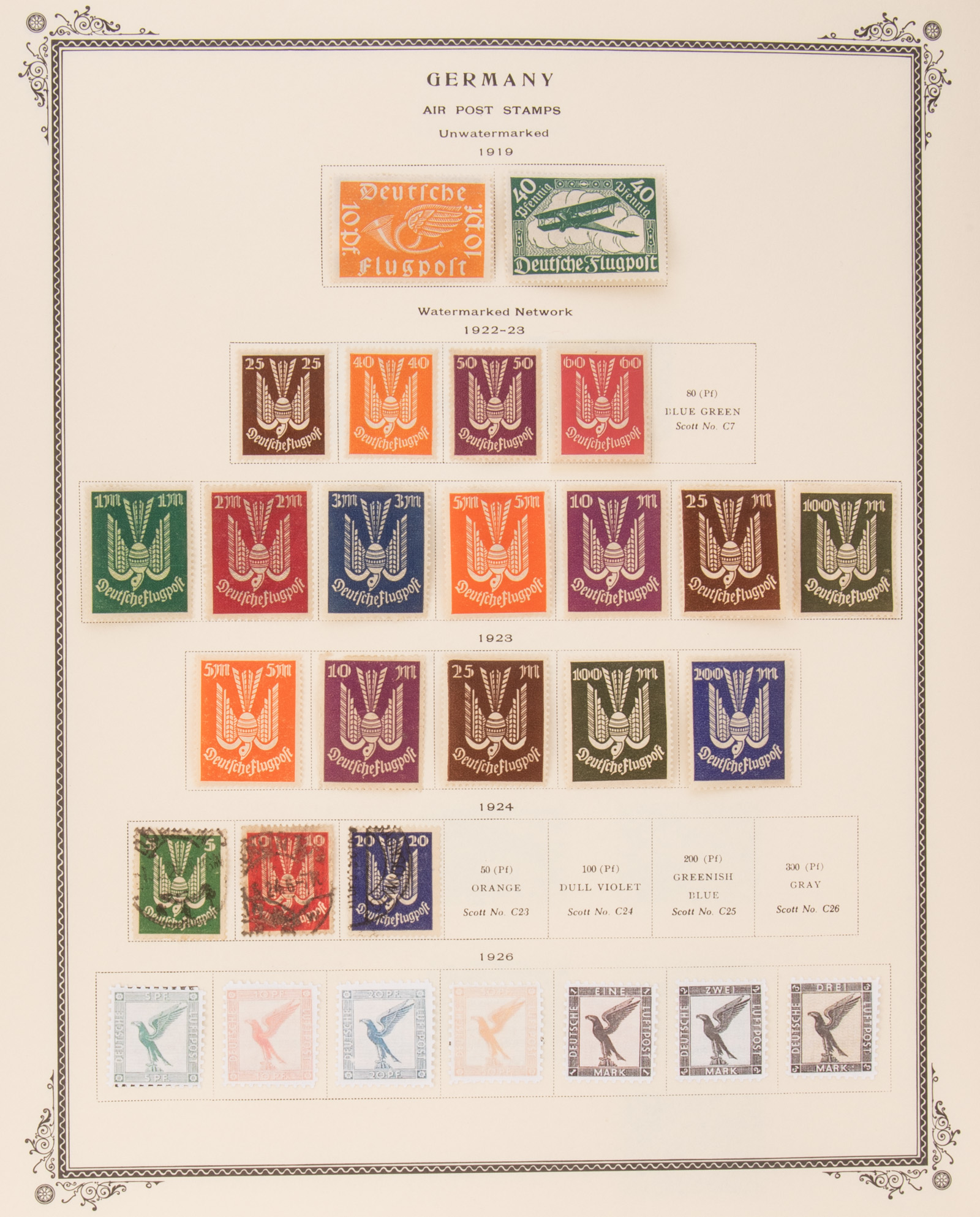 Appraisal: GERMAN AIR MAIL AND OFFICIAL STAMPS Comprising air mail stamps