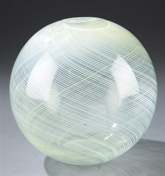 Appraisal: Venini Mezza Filigrana Glass Vase Designed by Carlo Scarpa c