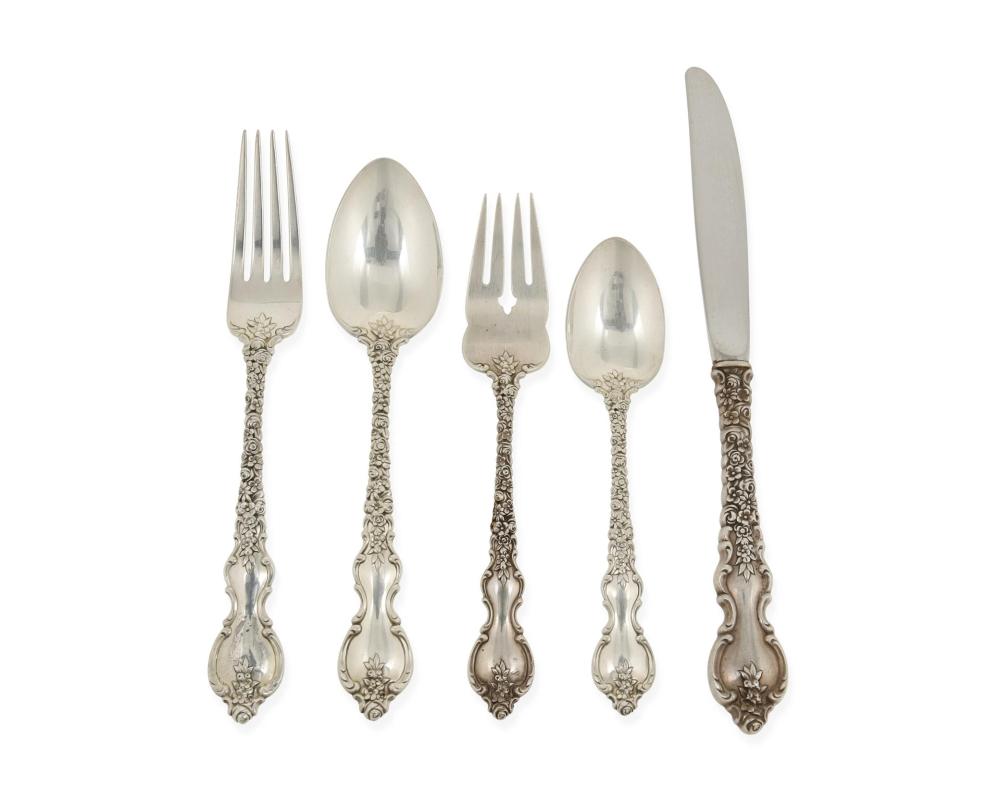 Appraisal: An International Du Barry sterling silver flatware service Circa -