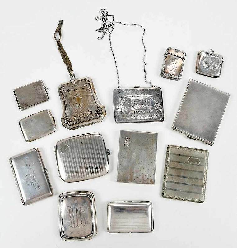 Appraisal: Silver cases th th century including one Russian maker M