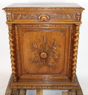 Appraisal: French Louis XIII bibus cabinet in oak French Louis XIII