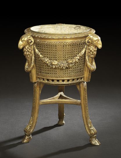 Appraisal: Empire-Style Giltwood Jardiniere early th century the circular planter fitted