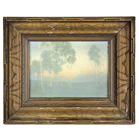 Appraisal: Framed Rookwood Pottery Vellum Plaque Estimate -