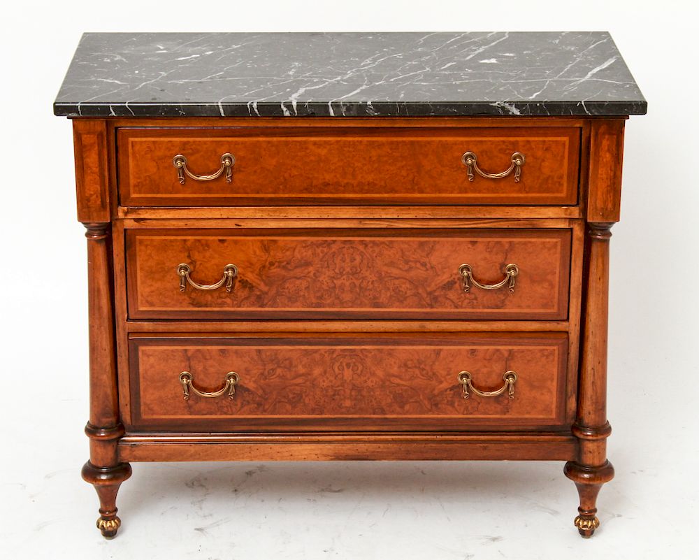 Appraisal: Giemme Stiles Italian Marble Top Commode Italian marble top walnut